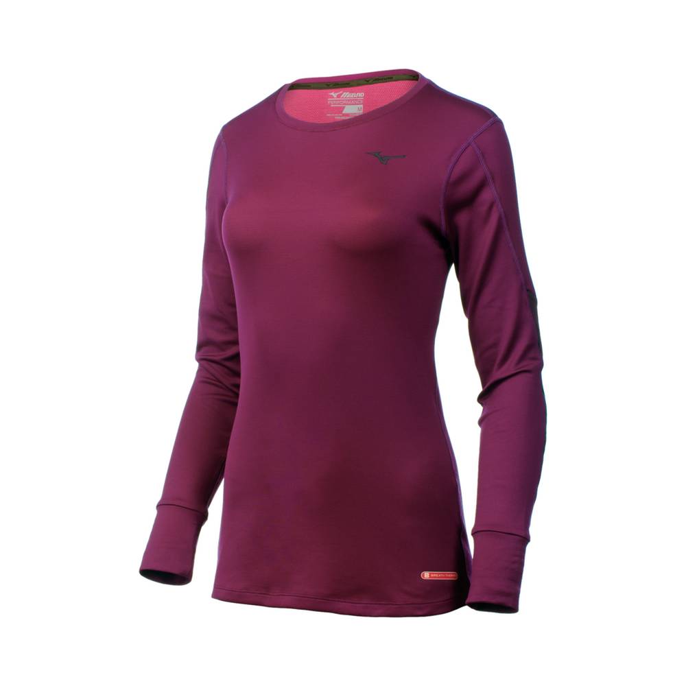 Mizuno Breath Thermo® Long Sleeve Női Base Layer Lila UVL269784